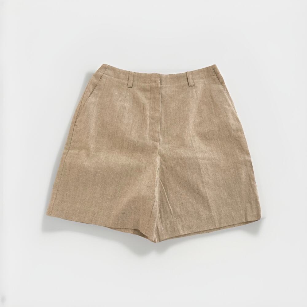 Vintage Y2K 90s Tailored Shorts Size 8 28” W OLD MONEY Deadstock Linen Blend